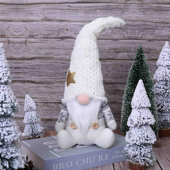 Outoloxit Christmas Gnome Ornament with Adjustable Hat, Scandinavian Style Tabletop Decor for Holiday Mantel, Window, Desktop - 16 Inch Festive Decoration