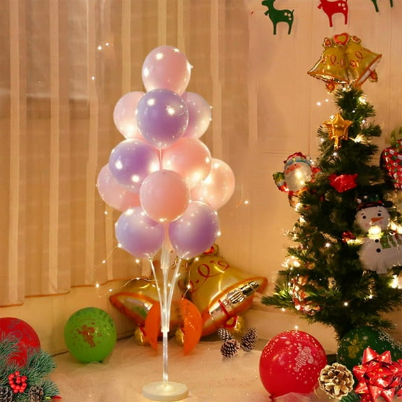 Outoloxit Christmas Inflatable Balloon Tree Kit with LED String Lights, 2 Pack Reusable Party Decoration Centerpiece for Xmas, Birthday, Wedding, Anniversary