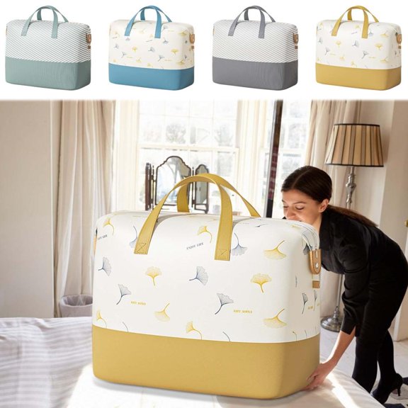 Outoloxit Clothing Storage Bag with Compartments, Large Capacity Durable Waterproof Wardrobe Organizer for Clothes, Quilts and Toys