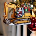 thumbnail image 1 of Outoloxit Construction Truck Christmas Ornament 3D Acrylic Engineering Vehicle Christmas Tree Hanging Decor for Kids Holiday Gift, 1 of 8