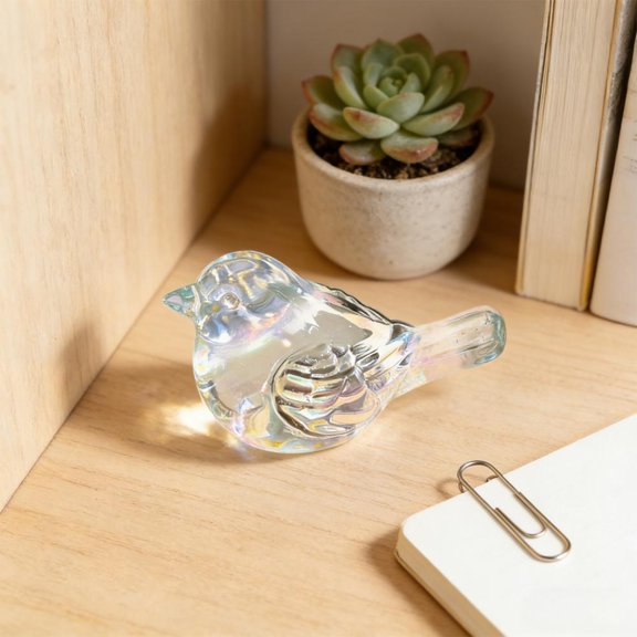 Outoloxit Crystal Glass Bird Ornament for Elegant Home Decor and Festive Gift, Durable Tabletop Centerpiece