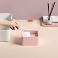 thumbnail image 1 of Outoloxit Double Compartment Makeup Organizer Box with Lid, Dust Proof Desktop Storage for Lipstick, Makeup Remover Swabs, and Beauty Tools, 1 of 7