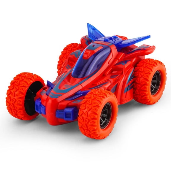 Outoloxit Double-Sided Inertial Stunt Car with Light-Up Wheels for Kids, No Batteries Needed, Tumbling Action Toy, Durable ABS Plastic