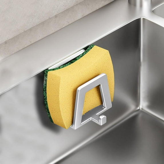 Outoloxit No Drill Sponge Holder for Kitchen Sink, Stainless Steel Sponge and Scrubber Drying Rack, Space Saving Organizer with Suction Cups, Rust-Proof Drain Rack for Household Kitchen Supplies