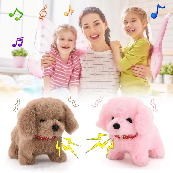 Outoloxit Electronic Plush Pet Dog with Walking Simulation and Sound Lights, Interactive Toy for Kids, Portable for Indoor and Outdoor Play