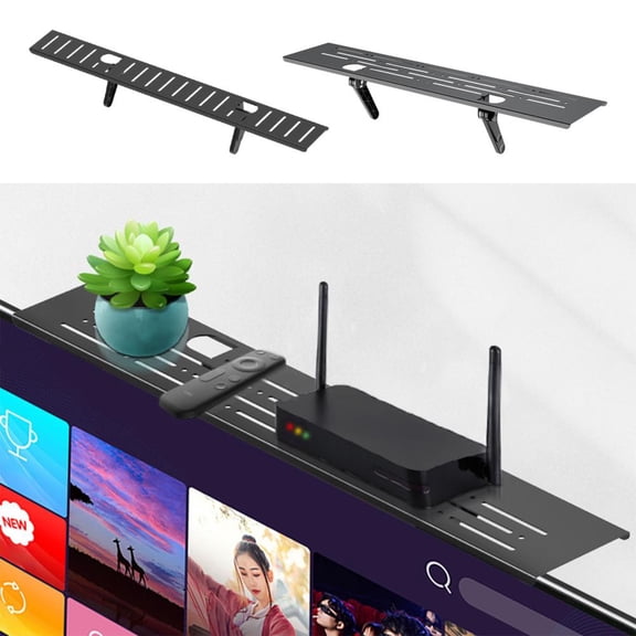 Outoloxit Floating Tv Stand Steel Shelf with Cable Management for Tv Monitor Media Box Game Console Router and Dvd Storage