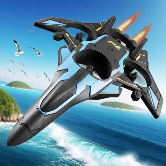 Outoloxit Foam Remote Control Airplane for Kids with One-Key Takeoff, HD Aerial Camera, Fixed-Wing Glider and Quadcopter Mode