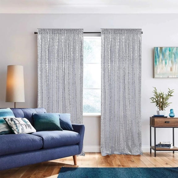 Outoloxit Glitter Sequin Curtain Backdrop for Party Decorations, Large 24x95 Inches Sparkling Reusable Shimmering Wall Decor for Wedding Birthday Holiday Stage Background