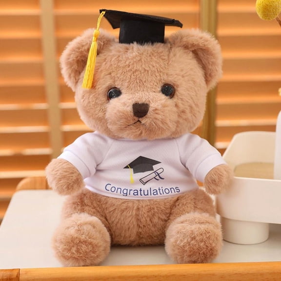 Outoloxit Graduation Bear Doll with Cap, 9 Inch Plush Stuffed Animal, Soft Graduation Gift for Graduate Students, Commemorative Keepsake