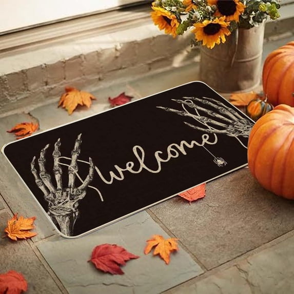 Outoloxit Halloween Carpet Halloween Doormat Indoor and Outdoor Front Door Mat Spooky Entryway Rug for Trick-or-Treaters Scary Yet Stylish Front Door Decoration Dirt Wiper