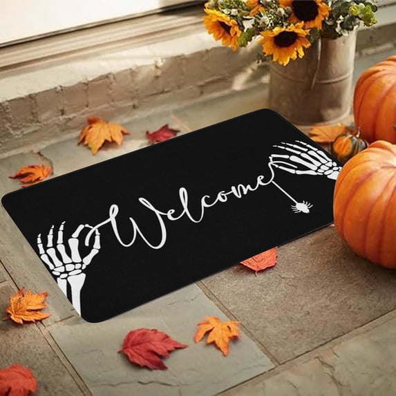 Outoloxit Halloween Carpet Halloween Doormat Indoor and Outdoor Front Door Mat Spooky Entryway Rug for Trick-or-Treaters Scary Yet Stylish Front Door Decoration Dirt Wiper