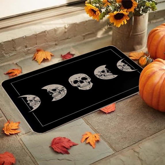 Outoloxit Halloween Carpet Halloween Doormat Indoor and Outdoor Front Door Mat Spooky Entryway Rug for Trick-or-Treaters Scary Yet Stylish Front Door Decoration Dirt Wiper