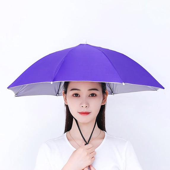 Outoloxit Hands-Free Umbrella Hat for Outdoor Activities, Portable Rain and Sun Protection with 27-Inch Canopy, Lightweight 100g, UPF 40+