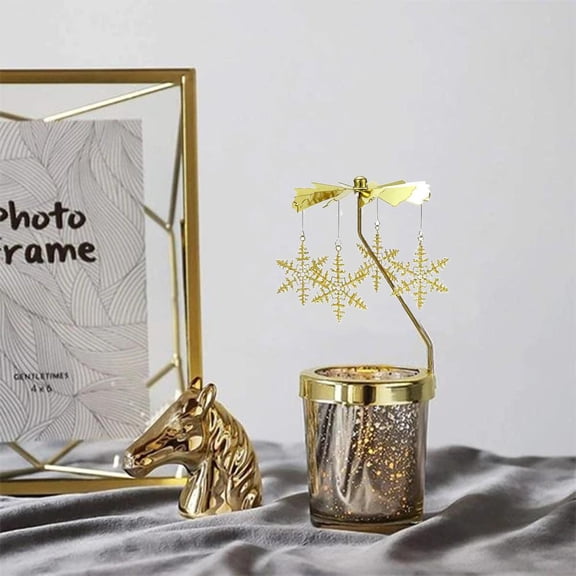 Outoloxit Heat-Powered Rotating Candle Holder Automatic Spinning Lantern for Christmas, Thanksgiving, Wedding Decoration and Romantic Ambiance