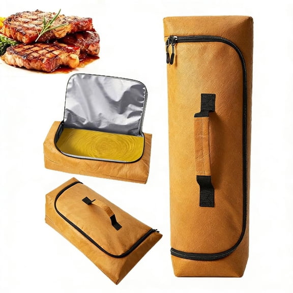 Outoloxit Insulated BBQ Meat Resting Bag, Large Capacity Thermal Food Carrier for Outdoor Barbecue, Camping & Picnics, Waterproof & Easy-Clean with Handles, Food Grade Material