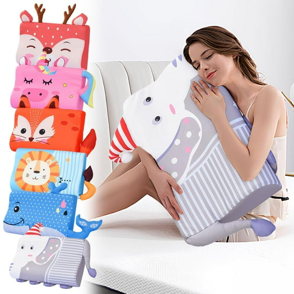 Outoloxit Kids Ice Silk Cooling Pillow with Neck Support for Kindergarten Nap and Student Sleep - Breathable Ergonomic Comfort for Children