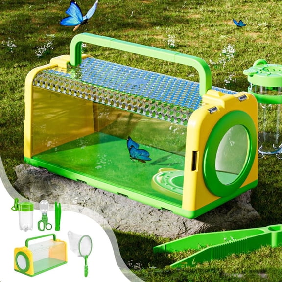 Outoloxit Kids Insect Catching and Observation Kit with Portable Cage, Storage Bottle & Educational Guide for Outdoor Exploration