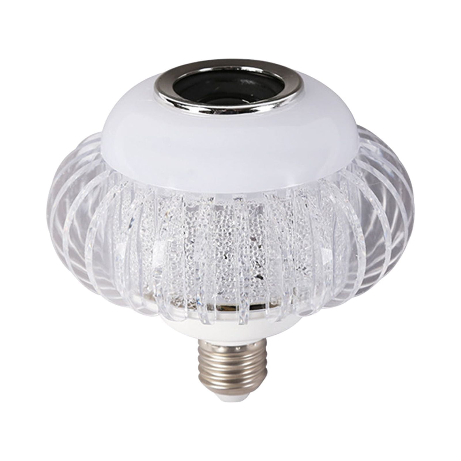 Outoloxit LED Bulb with Integrated Bluetooth Speaker, E27 RGB Changing Lamp Wireless Stereo Audio, 24 Keys Remote Control RGB Color Changing Speaker Bulb for Party, Clear
