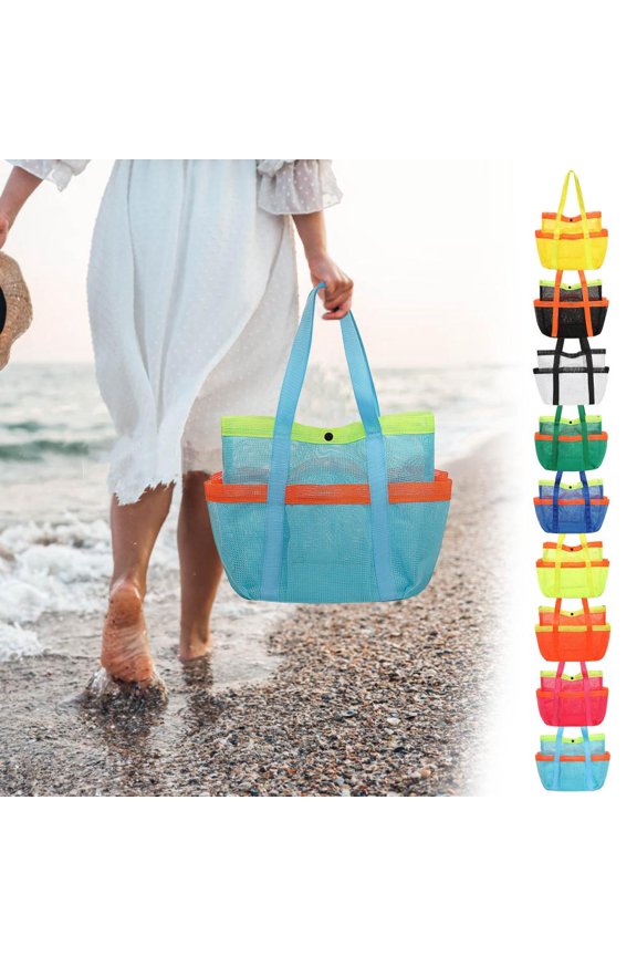 Large Capacity Portable Swimming Bag with Multi-Pockets and Mesh Storage for Beach, Pool, and Travel Accessories