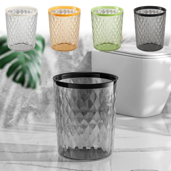 Outoloxit Large Capacity Transparent PET Trash Can for Kitchen, Bathroom, Living Room and Bedroom - Sturdy, Modern Design, Easy to Clean