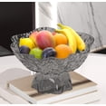 thumbnail image 1 of Outoloxit Large Fruit Tray with Removable Draining Base - Clear Plastic Serving Platter for Living Room Coffee Table, Party Snack, Candy and Vegetable Display, 1 of 5