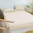 thumbnail image 1 of Outoloxit Mattress Protector, Fitted Sheet Mattress Cover Piece Non Slip Fixed Bed Cover Full Cover Mattress Protector Bed Cover, Beige, 1 of 6
