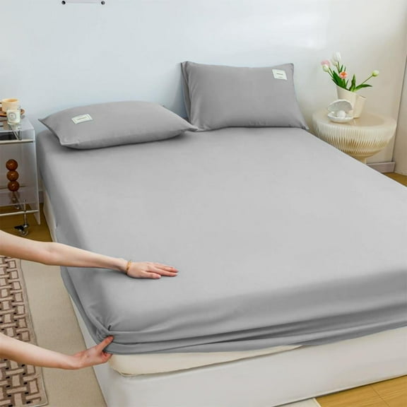 Outoloxit Mattress Protector, Fitted Sheet Mattress Cover Piece Non Slip Fixed Bed Cover Full Cover Mattress Protector Bed Cover, Gray