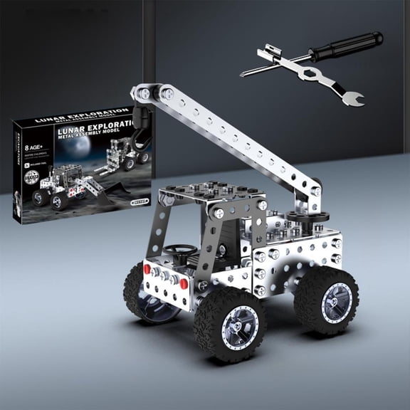 Outoloxit Metal DIY Engineering Car Model Building Kit for Kids and Teens - Educational Assembly Toy with Tools, Ideal Gift for Birthdays and Holidays