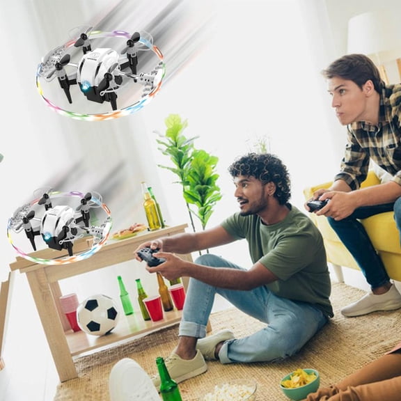 Outoloxit Mini Remote Control Drone for Kids with 360° Flip Stunt, Rotating LED Lights and Crash-Proof Design