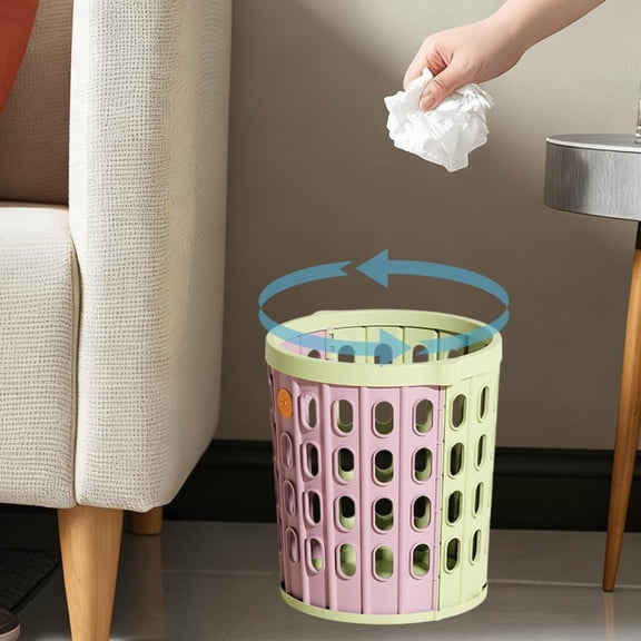 Outoloxit Modular Combination Trash Can, 3-Section Foldable Waste Bin for Small Spaces, Office Bathroom Desk Side Use, Easy to Clean Compact Design