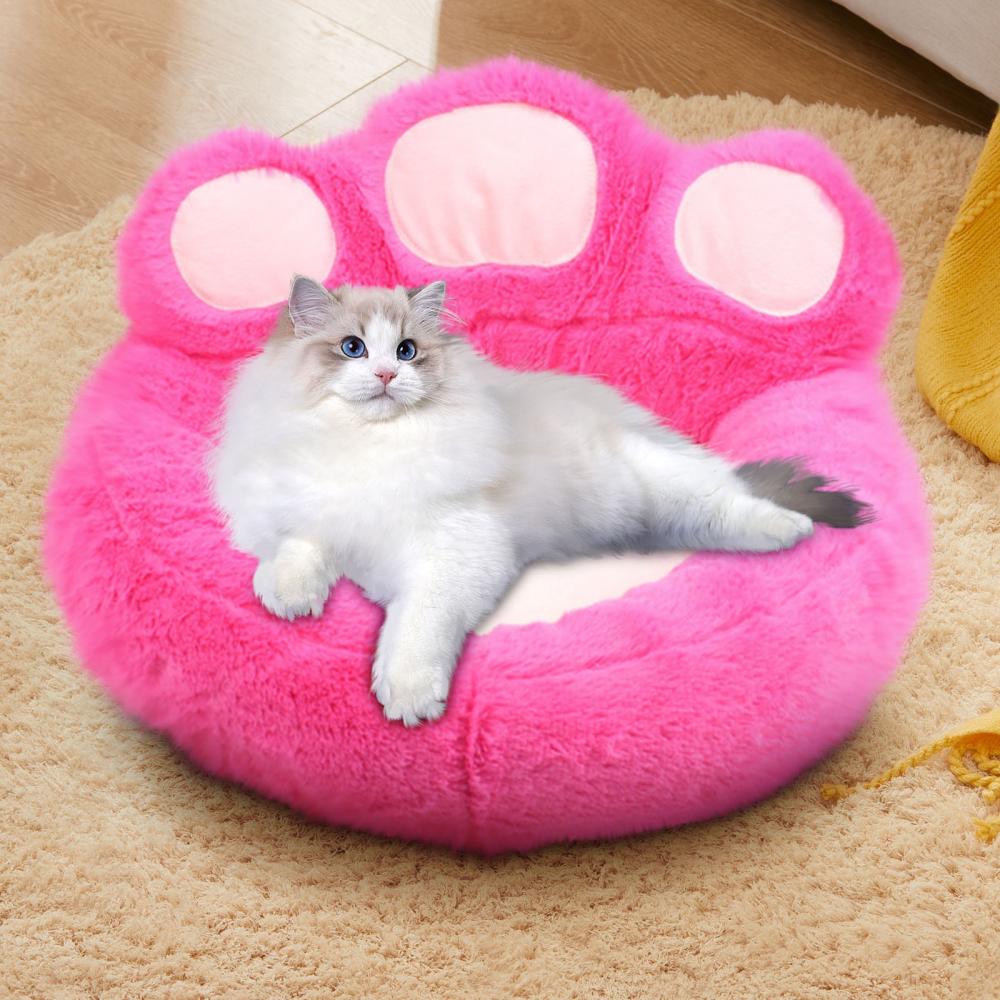 Outoloxit Panda Paw Shaped All-Season Pet Bed for Cats and Dogs, Soft Washable Mat, Small Size 16-18 Inches for Pets up to 5 lbs