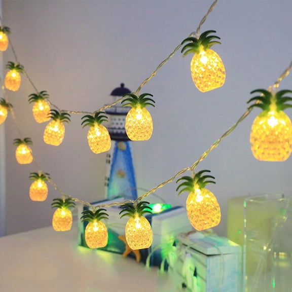 Outoloxit Pineapple String Lights Battery Operated for Outdoor and Indoor Decor, Party, Garden, Patio, Weatherproof LED Lights