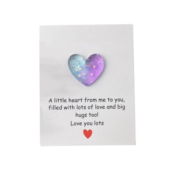 Outoloxit Pocket Heart with Greeting Card - Thinking of You Gift, Anxiety Relief Gift for Valentines Day, Birthday, Wedding, 3.5 x 7 Inches