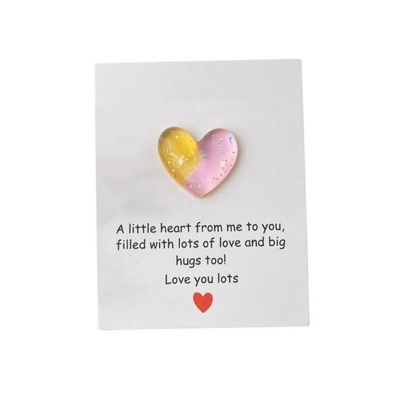 Outoloxit Pocket Heart with Greeting Card - Thinking of You Gift, Anxiety Relief Gift for Valentines Day, Birthday, Wedding, 3.5 x 7 Inches