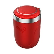 Outoloxit Portable Ashtray with LED Car Ashtray with Lid Detachable Ashtray Stainless Steel Ashtray for Car Home, Red