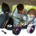 thumbnail image 1 of Outoloxit Portable Car Headrest Fan with Rotating RGB Light and Storage Hook for Back Seat Passengers in SUVs, RVs, Boats, 1 of 8