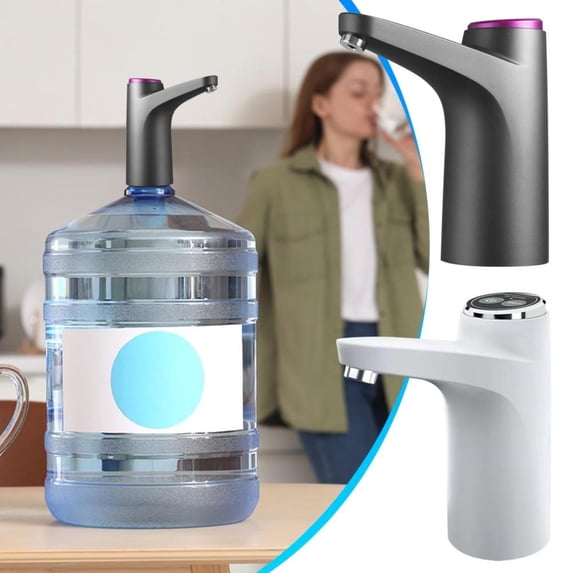 Outoloxit Portable Electric Water Bottle Pump for 3-5 Gallon Jugs with USB Charging and Auto Shut-Off, Rechargeable Battery for Indoor and Outdoor Use