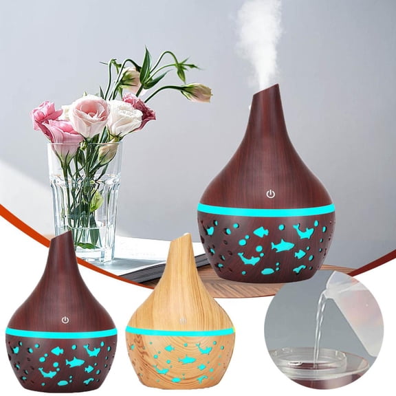 Outoloxit Portable USB Aroma Oil Diffuser with LED Night Light, Quiet Aromatherapy Humidifier for Bedroom, Office, and Travel