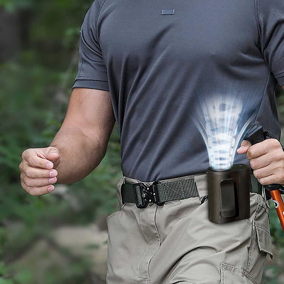 Outoloxit Portable Waist Hanging Fan with 100 Speed Levels Digital Display Lightweight for Outdoor Camping Hiking Fitness