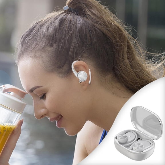 Outoloxit Q36 True Wireless Bluetooth Earbuds with Noise Cancellation, Battery Display, Ear Hook for Sports, Workout, Long Battery Life