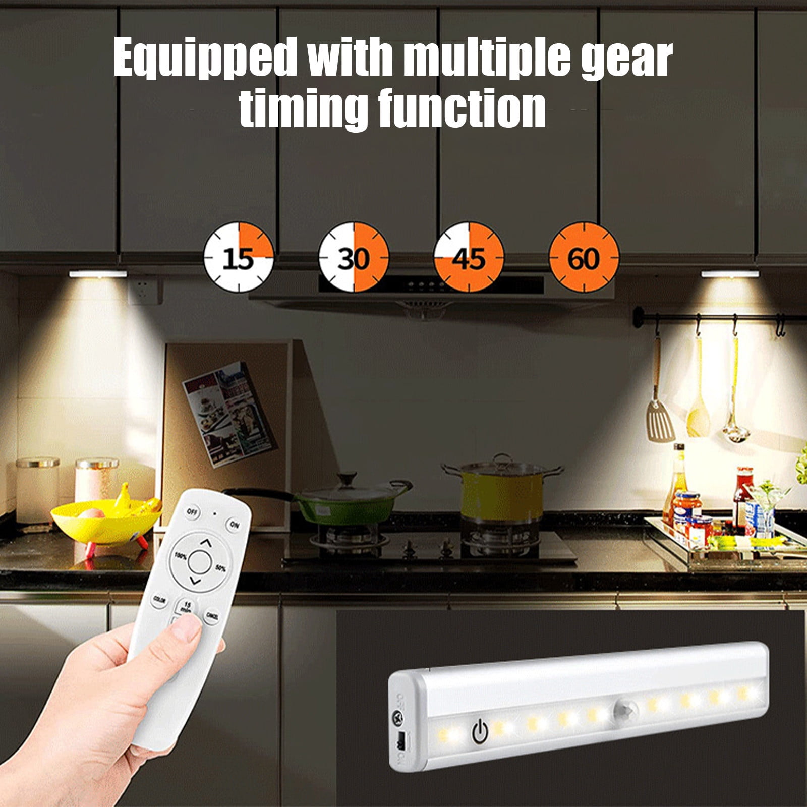 Outoloxit Remote Control Light 20LED Dimmable Rechargeable Remote Control Border Kitchen