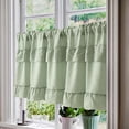 thumbnail image 1 of Outoloxit Ruffled Decorative Half Curtain for Kitchen Cabinet and Bathroom, 18x39 Inches, Soft Fabric Short Curtain for Sunlight Blocking and Home Decor, 1 of 8
