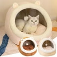 thumbnail image 1 of Outoloxit Semi Enclosed Warm Cat Bed with Built-In Cushion, Cat and Bear Shaped Pet Bed for Indoor Cats and Small Dogs, Removable and Washable, 1 of 7