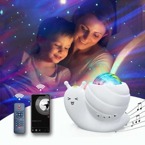Outoloxit Snail Nebula Star Projector with Bluetooth Speaker, Music Sync Night Light for Bedroom Sleep Therapy and Relaxation