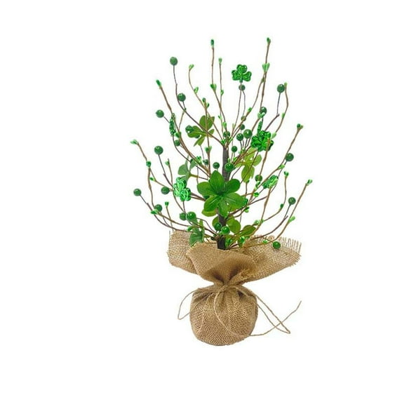 Outoloxit St. Patrick‘s Day Decoration， 12 Inch Green Berry Tree with Bendable Branches for Tabletop， Party， and Home Decor - Indoor and Outdoor Use