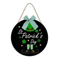 thumbnail image 1 of Outoloxit St. Patrick's Day Welcome Sign Wooden Hanging Door Decor with Shamrock Truck for Indoor and Outdoor Holiday Decoration, 18x18 Inch Round Wall Art, 1 of 5