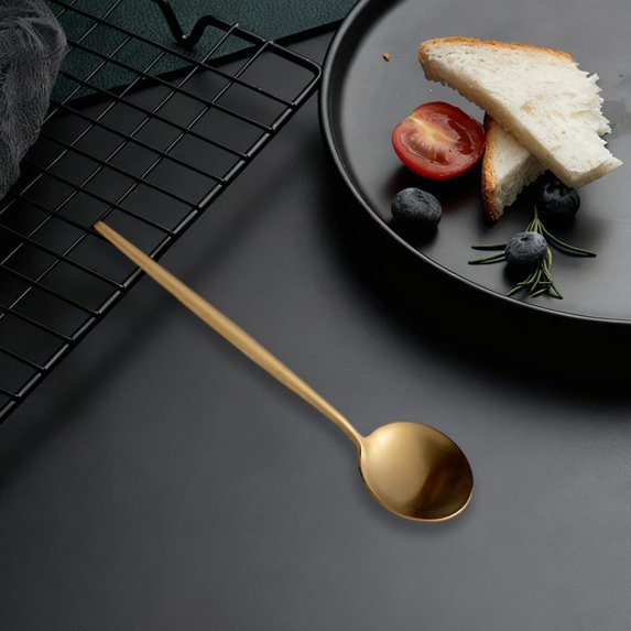 Outoloxit Stainless Steel Long Handle Coffee Spoon for Iced Tea and Desserts, Dishwasher Safe Stirring Spoon with Decorative Branch Pattern