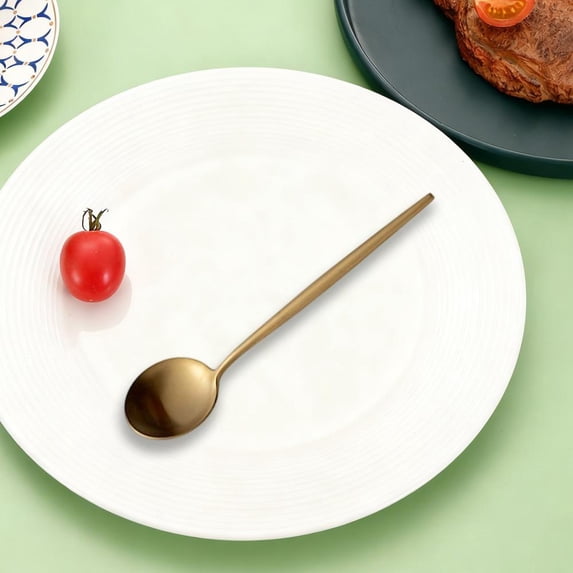 Outoloxit Stainless Steel Long Handle Coffee Spoon for Iced Tea and Desserts, Dishwasher Safe Stirring Spoon with Decorative Branch Pattern