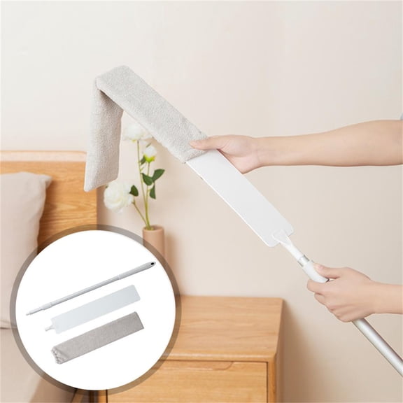 Outoloxit Telescopic Microfiber Duster with Removable Washable Head for Efficient Dust Lint and Hair Removal on Furniture Glass and Hard-to-Reach Areas