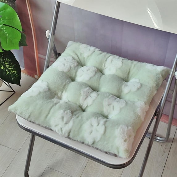 Outoloxit Thick Plush Soft Chair Cushion for Dining and Office, Faux Rabbits Fur Velvet Seat Pad, Long Sitting Comfort, 16x16 Inch, Home Decor (Multiple Colors)